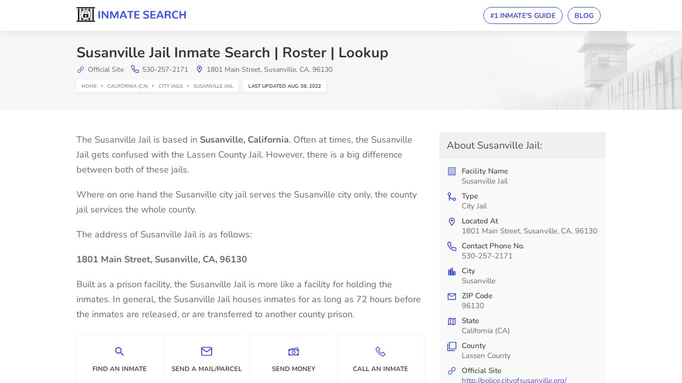 Susanville Jail Inmate Search | Roster | Lookup