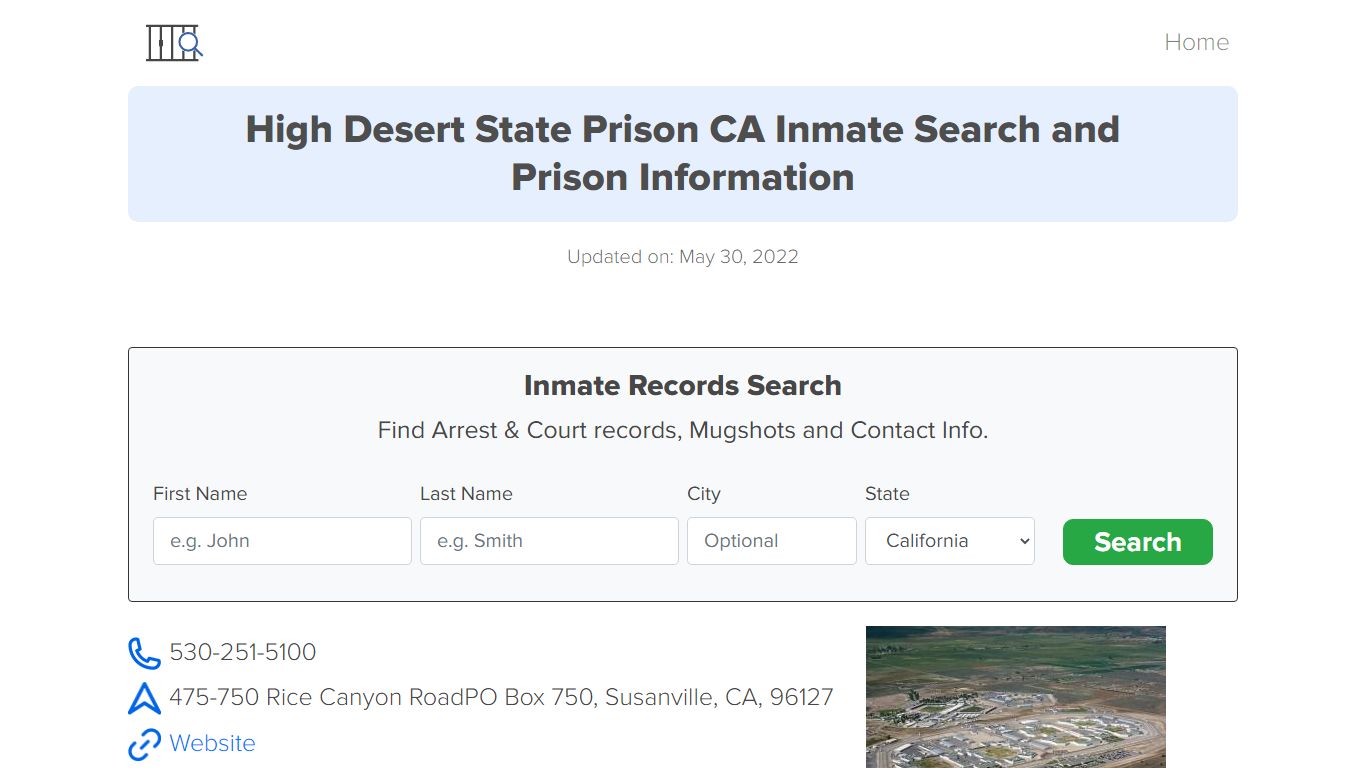 High Desert State Prison CA Inmate Search, Visitation ...