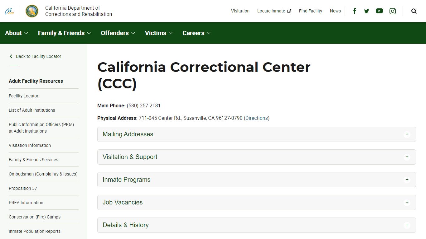 California Correctional Center (CCC) - California ...